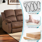 Recliner Sofa Set Couches for Living Room Chair Pineapple Velvet Fabric Living Room Furniture Sets, Adjusted Loveseat Reclining Couch Furniture Sofa Set for Theater Seating, 3-Seater, Brown