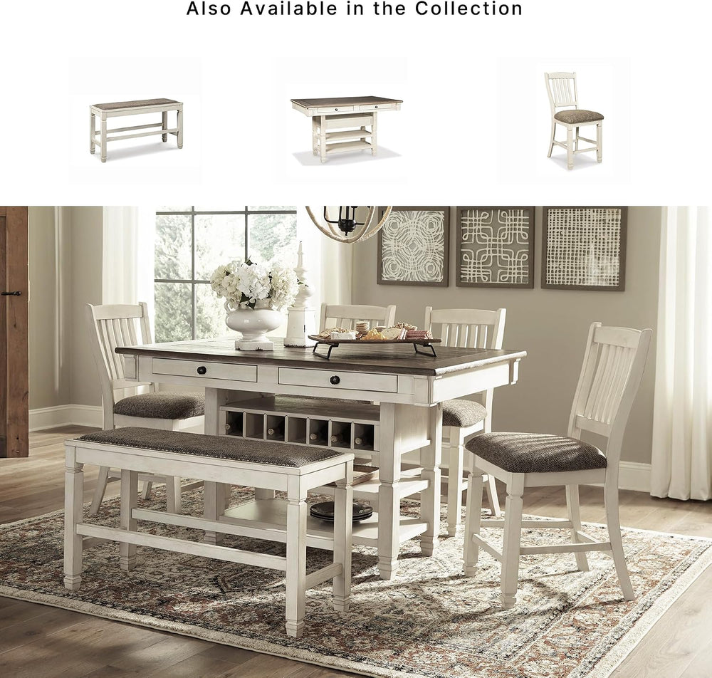 Signature Design by Ashley Bolanburg Double Upholstered Bench, Counter Height...