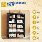 DWVO 10 Drawer Dresser - Fabric Storage Tower, Organizer Unit for Bedroom, Living Room, Hallway, Closets - Sturdy Steel Frame, Wooden Top & Easy Pull Fabric Bins