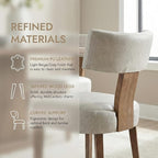 HNY Mid Century Modern Dining Chairs Set of 2, Farmhouse PU Leather Upholstered Accent Chair Curved Backrest Kitchen Chairs, with Hardwood Frame, Grey