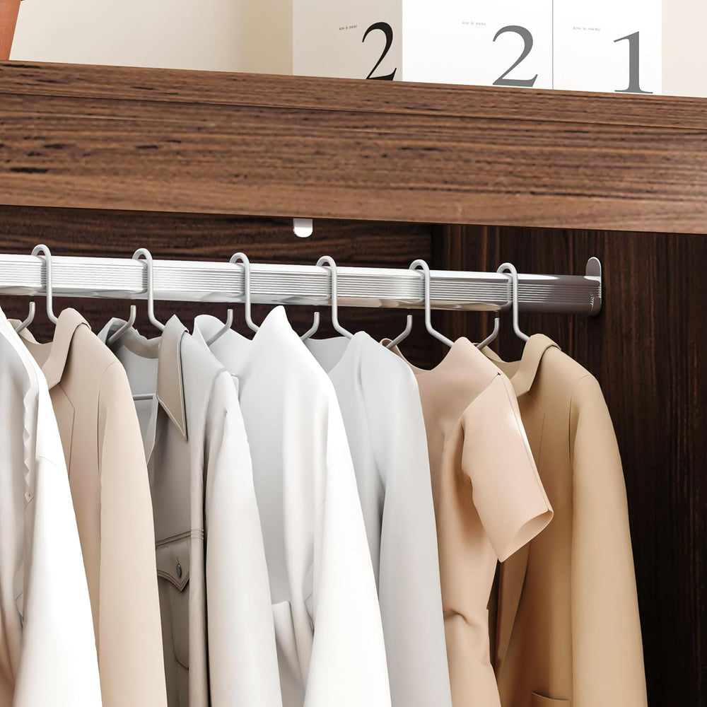 70" Tall Wardrobe Closet with 3 Doors & 3 Drawers, Farmhouse Armoire...