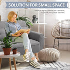 Shintenchi Small Modern Loveseat Couch Sofa, Mid Century Fabric Upholstered 2-Seat Sofa Couch Love Seats Furniture for Small Space,Living Room,Studio,Apartment with 2 Pillows,Light Grey