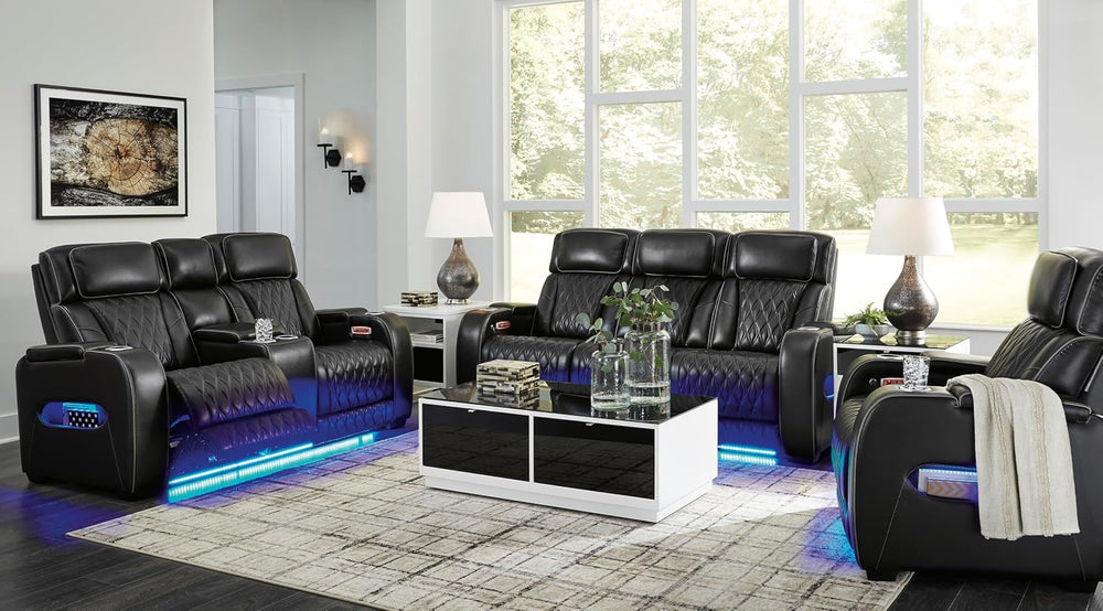 Signature Design by Ashley Boyington Power Reclining Loveseat with Console | ...