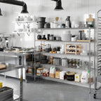 14" Deep x 72" Wide x 64" Height Wire Shelving Kit | 5-Tier | NSF Commercial Storage Rack Unit