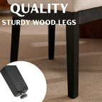 Modern Dining Chairs Set of 4 Comfortable Dining Room Chairs with Back, Linen Fabric Upholstered Kitchen Side Chairs with Black Wood Legs for Living Room, Beige