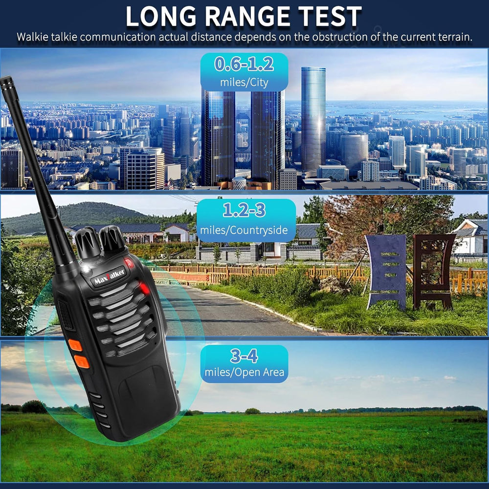 Rechargeable Walkie Talkies Long-Range Two way Radio with Earpieces 10Pack