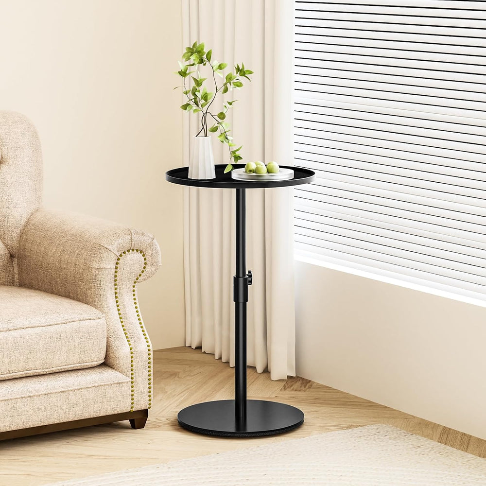Metal End Table, Height Adjustable Side Tables Living Room, Small Side Table ...