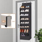 STORAGE MANIAC Over the Door Shoe Organizer Heavy-Duty Large Deep Pocket Hanging Shoe Organizer Shoe Rack Door Closet Shoe Organizer for Wall, Dorm & Narrow Door Storage Shoe Holder Black, 1 Pack