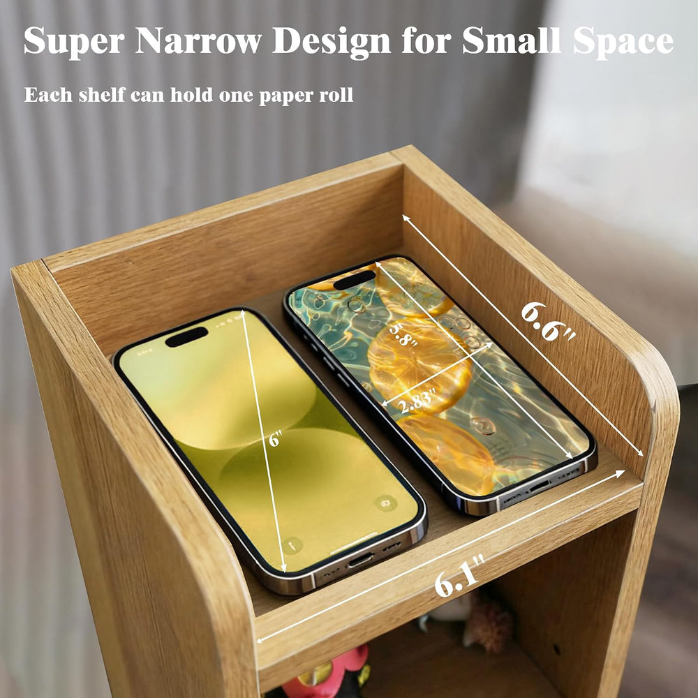 FerniTry Narrow Bathroom Storage Cabinet, Corner Toilet Paper Floor Cabinet 5...