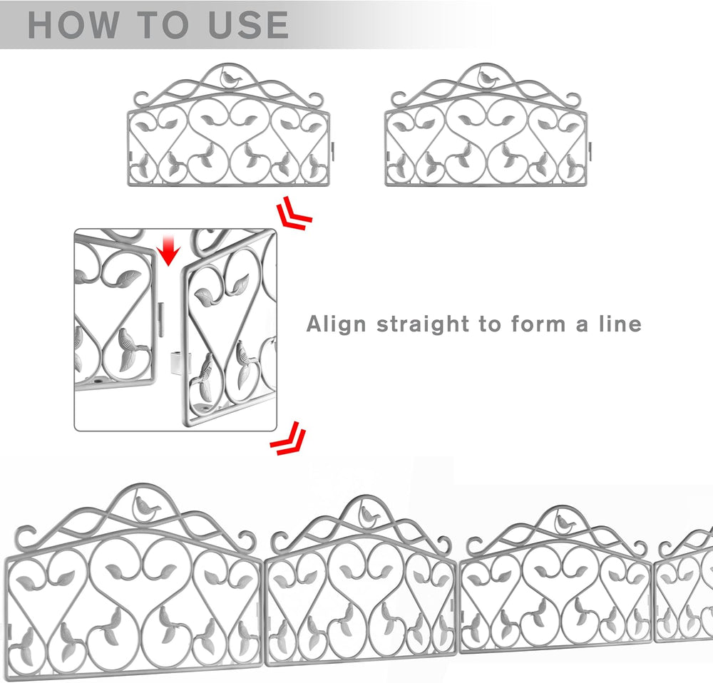 Evelyne Decorative Garden Border Plastic Edging – PP Plastic, Short Metal-Fre...