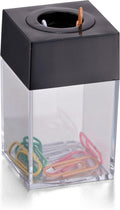 Officemate Small Clip Dispenser with Magnetic Top, Clear/Black (93687)