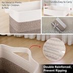 OIAHOMY Storage Basket, Woven Baskets for Storage, Cotton Rope Basket for toys,Towel Baskets for Bathroom - Pack of 3, Gradient Yellow