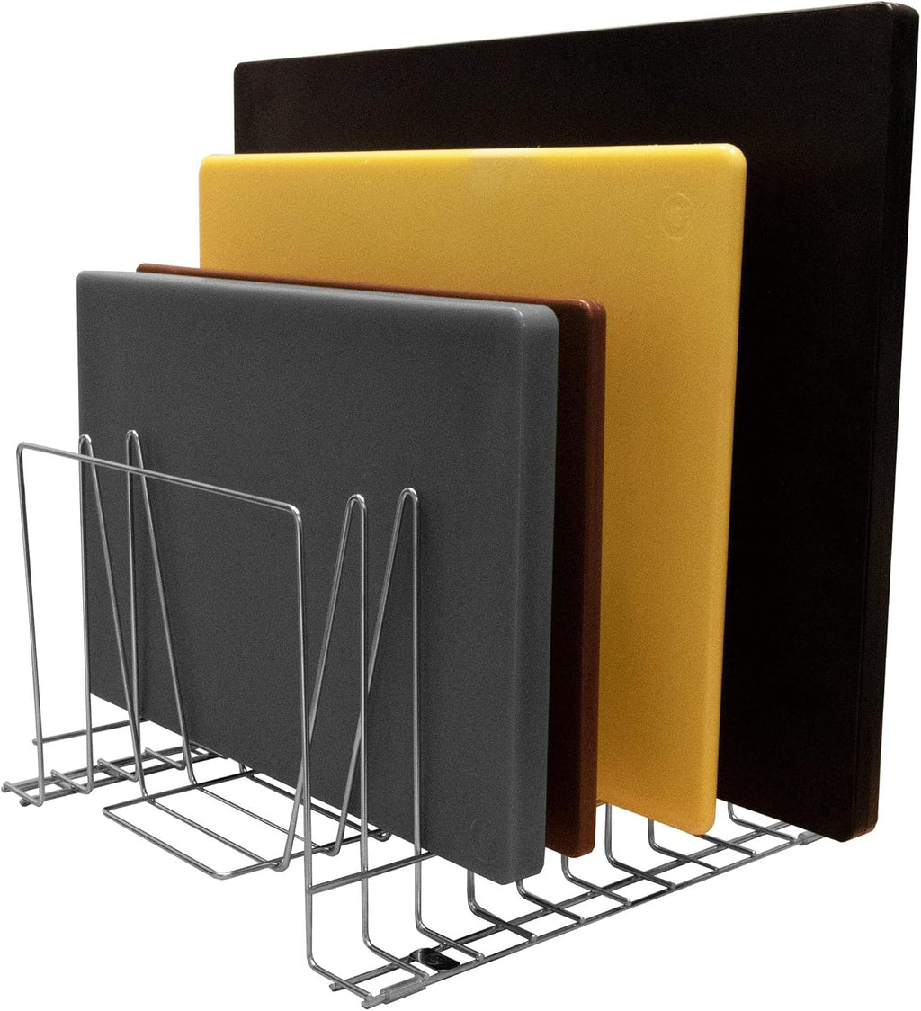 Thirteen Chefs Stainless Steel Cutting Board Rack - Ten 1" Slots fits Baking Sheets, Pans and Lids - Commercial Grade Organizer and NSF Stamped for Restuarants and Kitchens