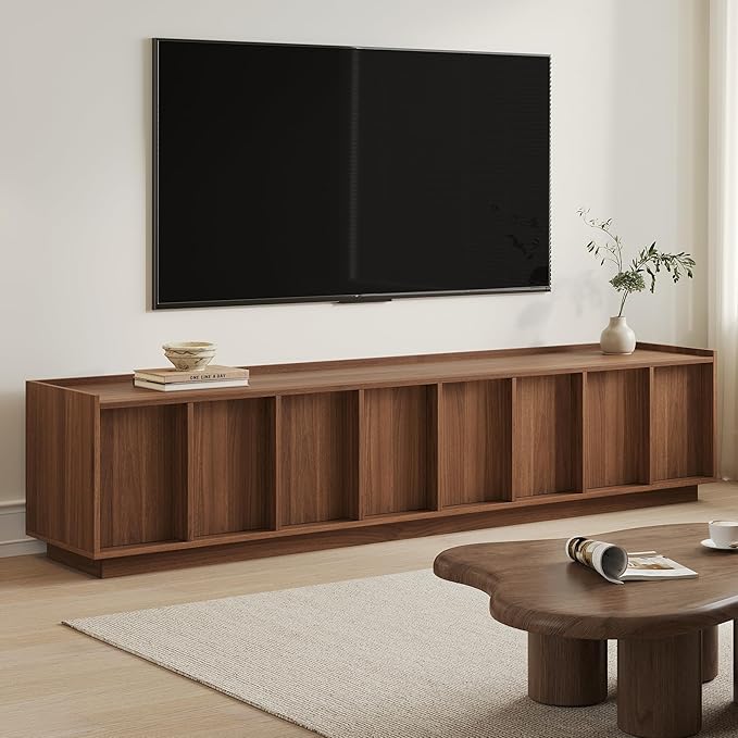 Mid Century Modern TV Stand with Storage,78.74" Wood TV Console Entertainment Center for Living Room,Walnut Media Console TV Cabinet Rectangular
