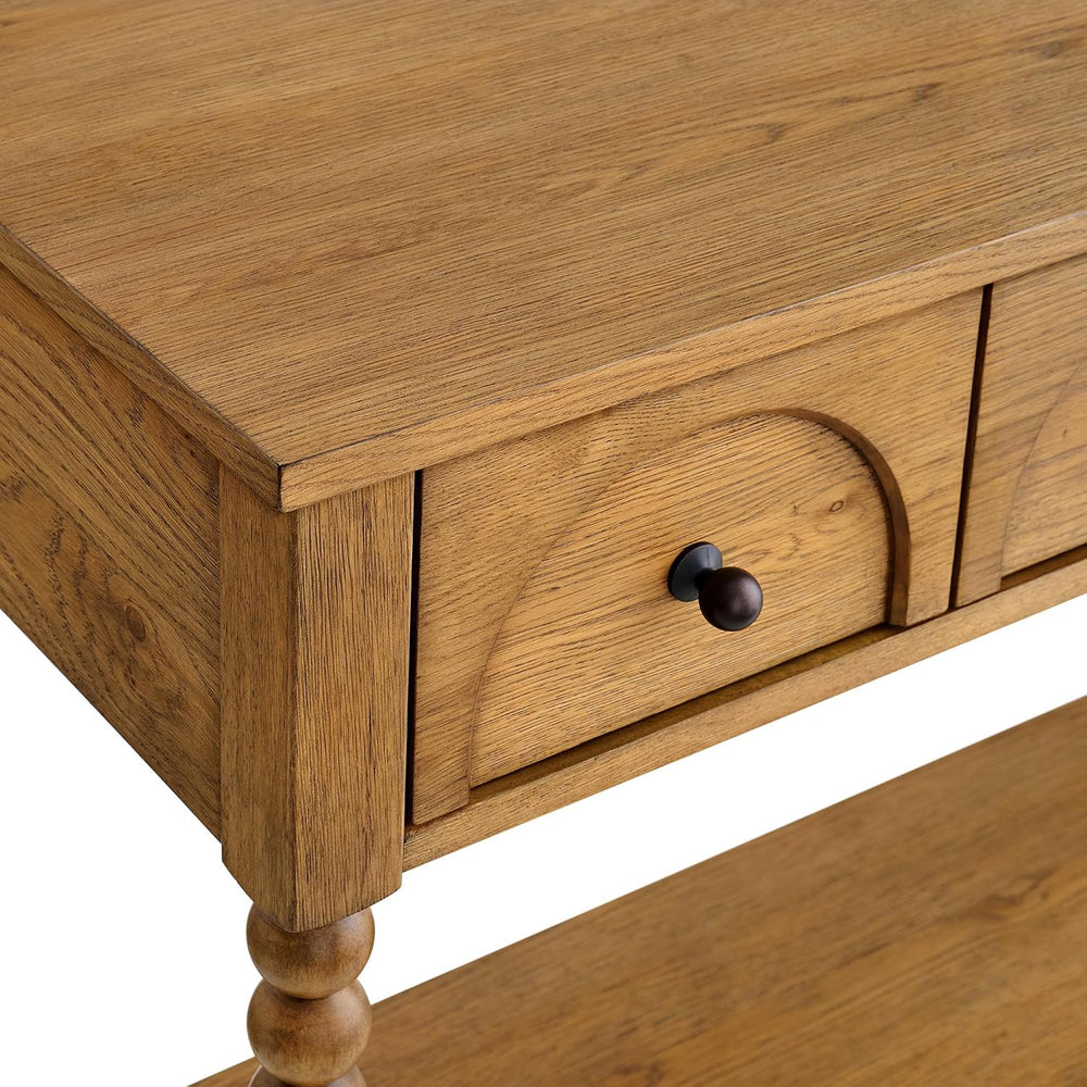 Pembroke 58” Cottage Sofa Console Table with Drawers & Lower Shelf Storag...