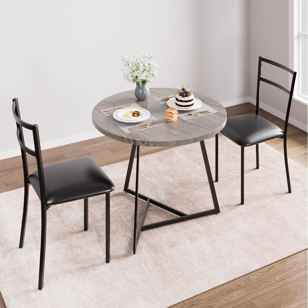 GAOMON Dining Table Set for 2, Kitchen Table and Chairs for 2 with Upholstere...