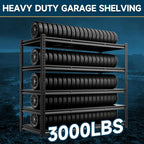 5-Tier 60”D X 24”W X 72”H Heavy Duty Shelving 3000LBS Garage Storage Rack Heavy Duty Adjustable Industrial Warehouse Shelving(Black)