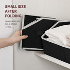 Closet Baskets for Shelves Trapezoid - Decorative Storage Baskets with Handle, Closet Bins for Organization, Shelf Storage Bins for Clothes, Books, Home, Office, 8 Pack, Black