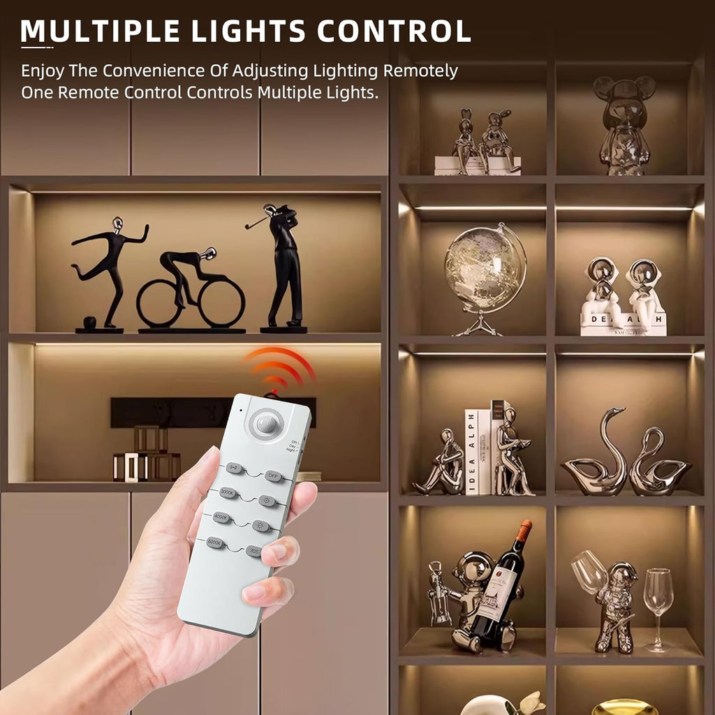 204 LED Under Cabinet Lights Wireless with Full Lighting,Rechargeable Closet Lights with Remote and Motion Sensor Indoor,Under Counter Light with CCT and Dimmable for Kitchen,Stair(3 Pack,23.6inch)