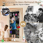Over the Door Organizer for Building Blocks, Kids Toys Storage with Pockets and Slots for Stuffed Animal, Foam Blasters, Darts, Door Organizer hanging for Toys Storage, Kids Game Rooms