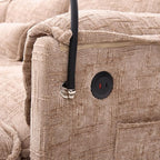 Ball & Cast Modular Sectional Sofa,L Shaped Couch with Movable Storage Ottoman,Chenille Upholstered Sofa W/USB Charging Port,Phone Holder and Side Pocket,for Living Room,Apartment,Khaki,109"