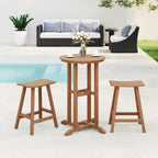 Costaelm Outdoor Bar Table, 37" Counter Height Round Patio Cocktail Bar Table, Patio Bar Table Bistro Dining Table Pub Table for Front Porch Deck, Backyard, Garden, Teak