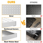 Pegboard Smith Metal Pegboard Panels 12" x 24", 4 Pack Grey Wall Mounted Tool Organizer Boards, Heavy Duty Tool Storage Peg Board for Garage, Workbench, Office, Fits 1/4" Peg Hooks