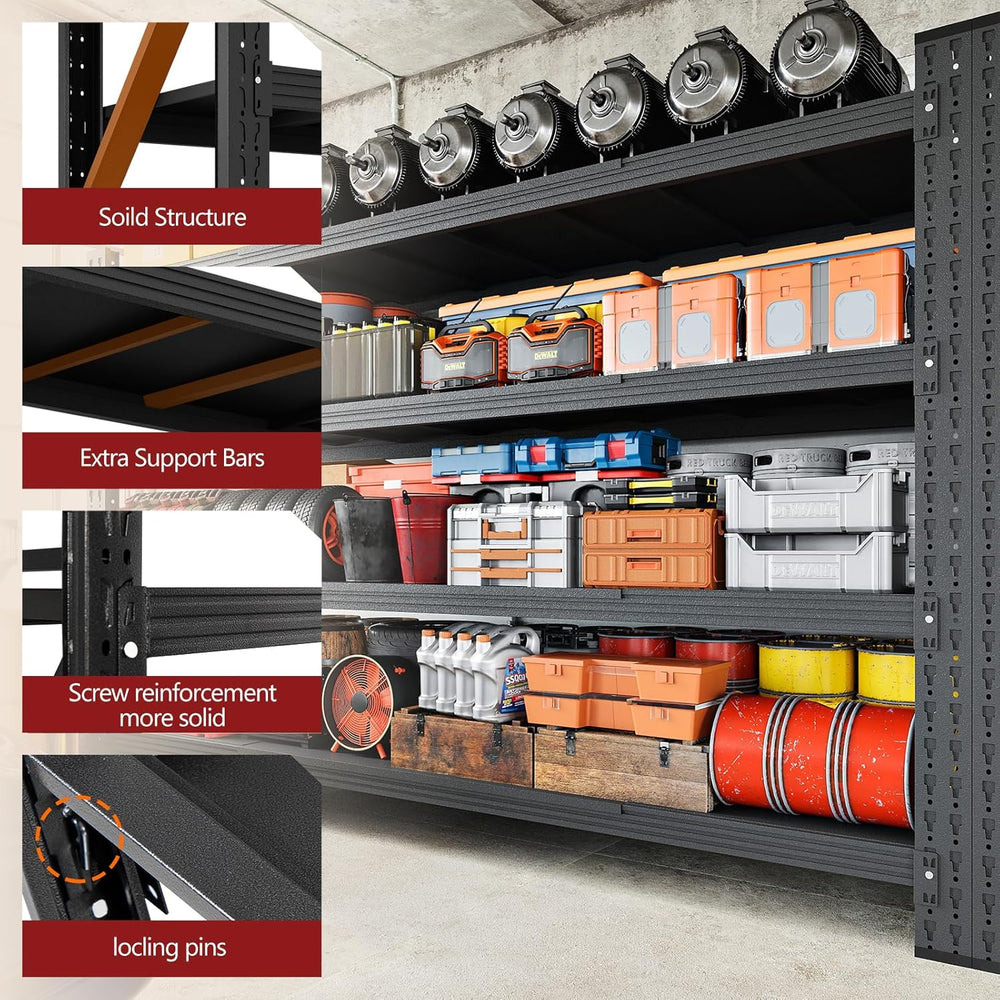 RAVIGIN 5000LBS Storage Shelves,71" W Garage Shelving Heavy Duty Metal A...