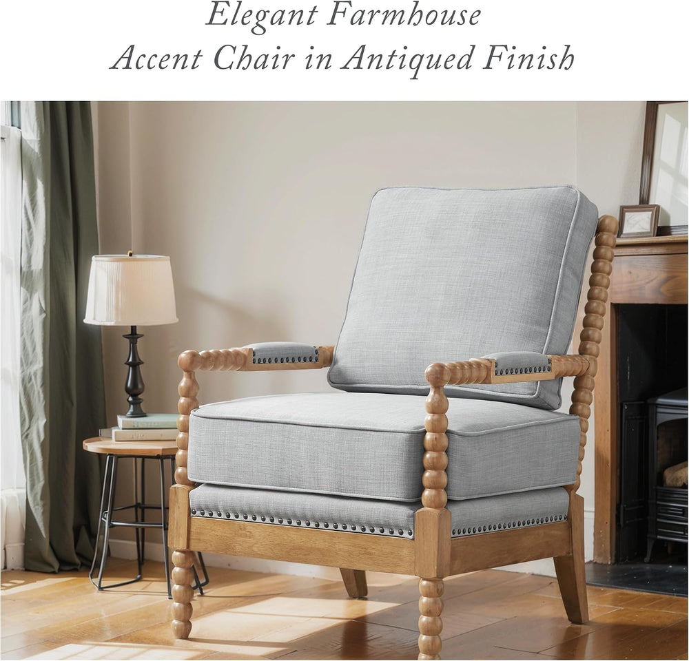 Madison Park Donohue Midcentury Modern Accent Chairs Padded Solid Wood Armres...