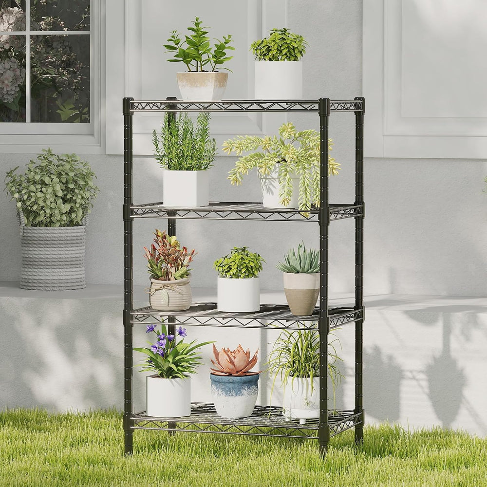 DUMOS 4-Tier Metal Wire Storage Shelves, Adjustable Standing Storage Rack She...