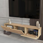 Atelier Mobili Modern Floating TV Stand Wall Mounted for 80 Inch TV, Oak Entertainment Center and TV Stands for Living Room or Bedroom, Entertainment Center for 65 Inch TV