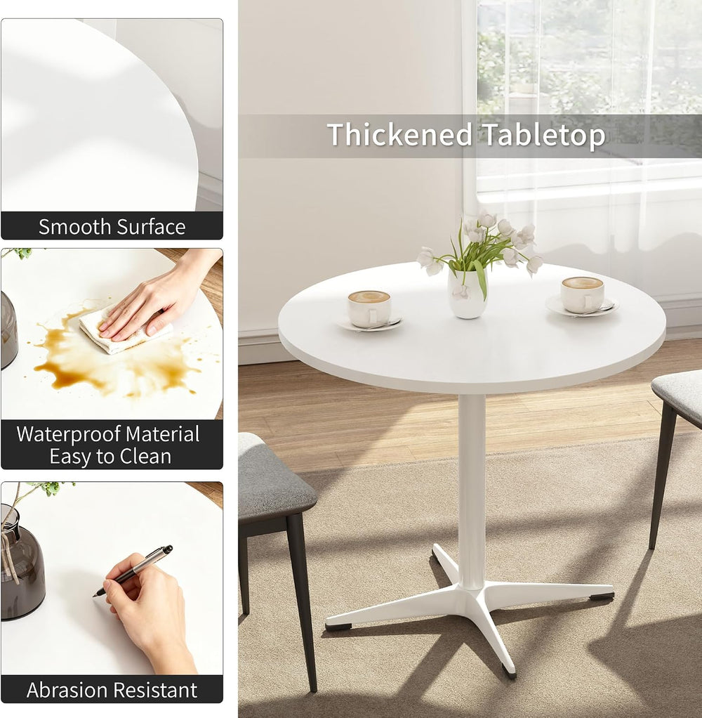 Round Dining Table Kitchen Table for 4 People 30 inch Circle Mid Century Mode...