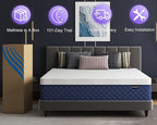 Full Mattresses, 10 Inch Hybrid Full Mattress in a Box, Memory Foam and Individual Pocket Spring Breathable Comfort for Sleep Supportive and Pressure Relief, CertiPUR-US, 54"*75"*10"