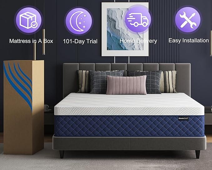 Queen Mattresses, 10 Inch Hybrid Queen Mattress in a Box, Memory Foam and Individual Pocket Spring Breathable Comfort for Sleep Supportive and Pressure Relief, CertiPUR-US, 60"*80"*10"
