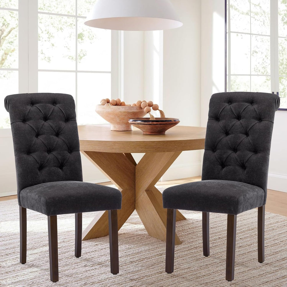 COLAMY Button Tufted Dining Chairs Set of 2, Accent Parsons Diner Upholstered...