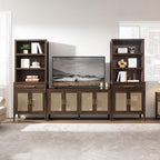 SICOTAS TV Stands for Living Room-Entertainment Center with Storage for Bedroom-Mid Century Modern Television Stands with 4 Doors 59" Media Console TV Cabinet Credenza for 45 50 55 60 65 Inch TVs