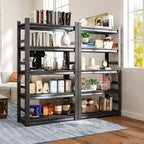 5 Tier Shelving Unit with Sides, Metal Metal Bookshelf,32" W x 16" D X 63”H Multi-Purpose Home Office Shelves,Decorative/Display/Storage & Organizer, Adjustable, Heavy Duty