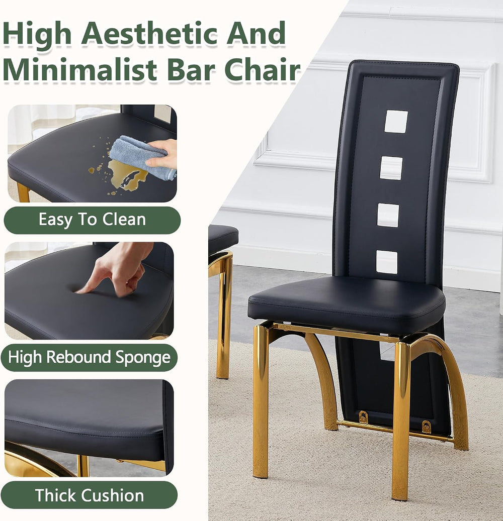 Dining Chairs Set of 2, Upholstered Kitchen Chairs | Faux Leather Cushion and...