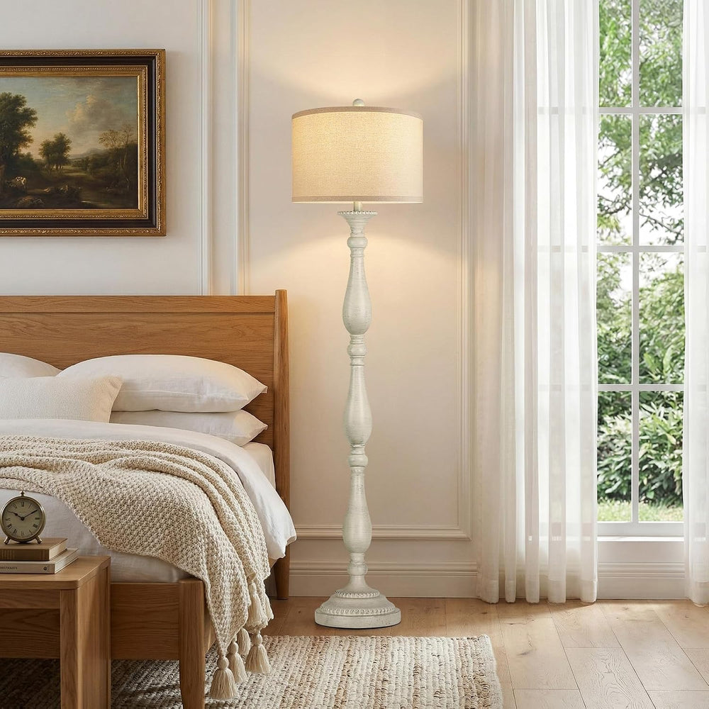 PARTPHONER Vintage Floor Lamp for Living Room, Rustic Farmhouse Standing Lamp...