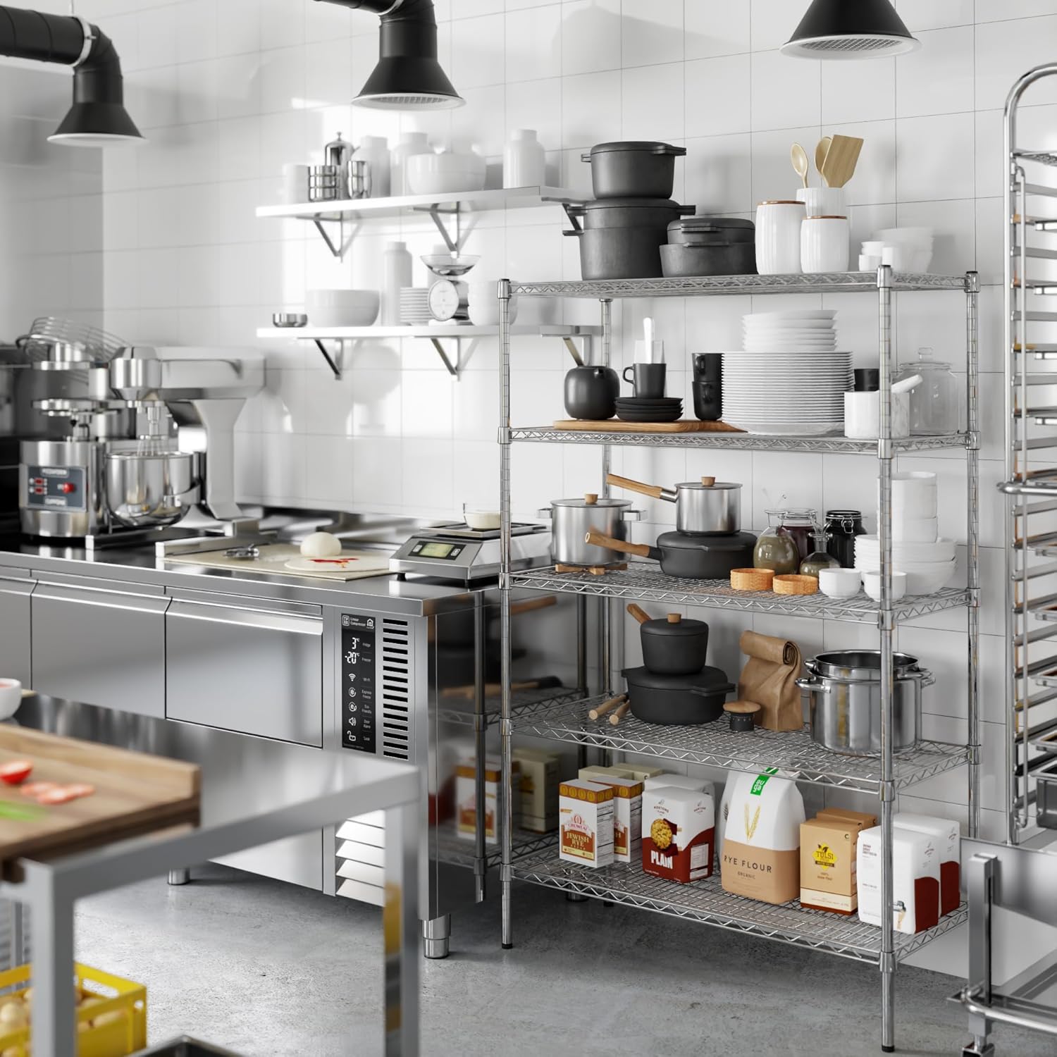 18" Deep x 42" Wide x 64" Height Wire Shelving Kit | 5-Tier | NSF Commercial Storage Rack Unit