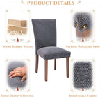 Parsons Dining Chairs Set of 4, Upholstered Nailhead Dining Room Kitchen Side Chair with Thick Cushions and Wood Legs, Dark Grey