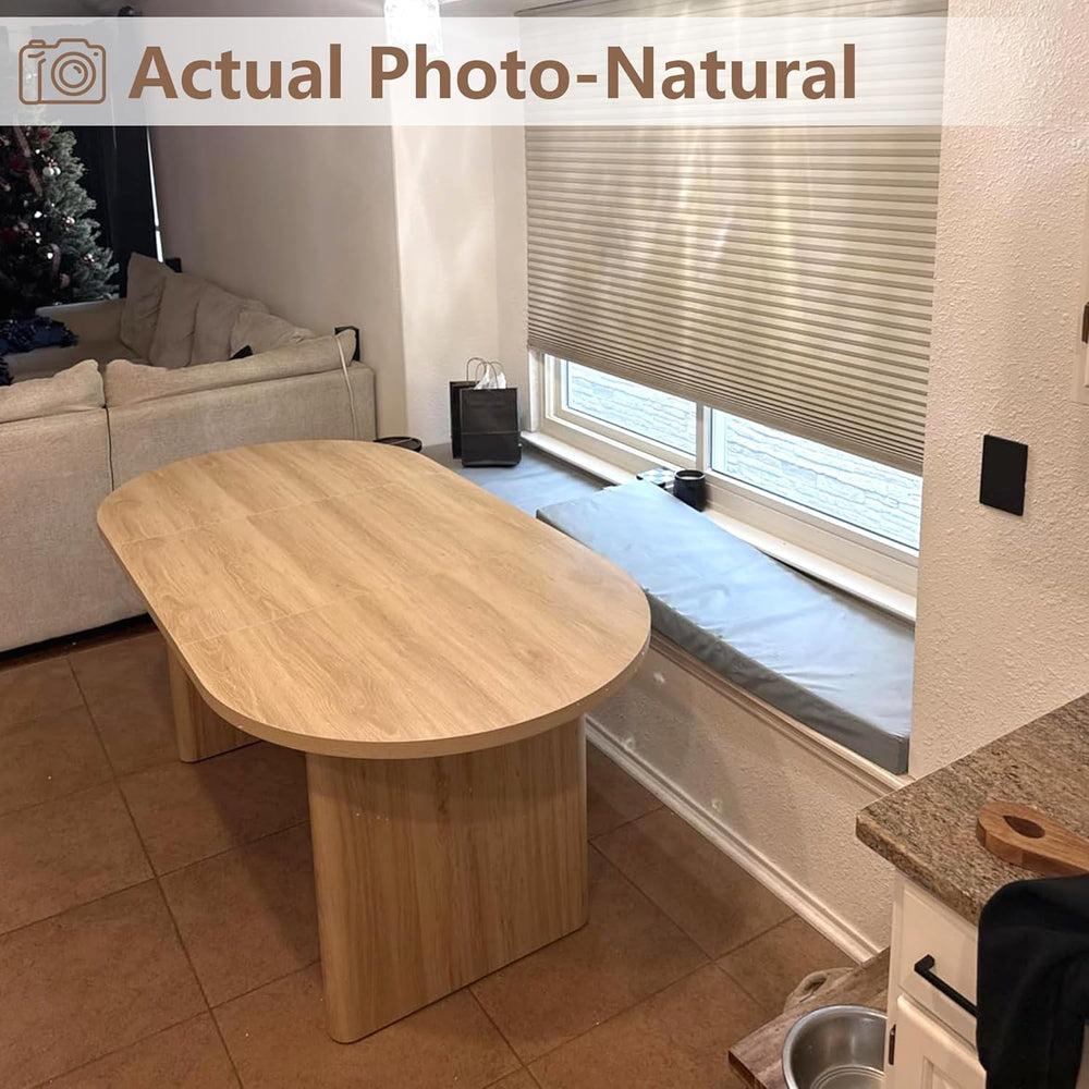GarveeHome Oval Dining Table for 6-8 People, Long Large Kitchen Table with Th...