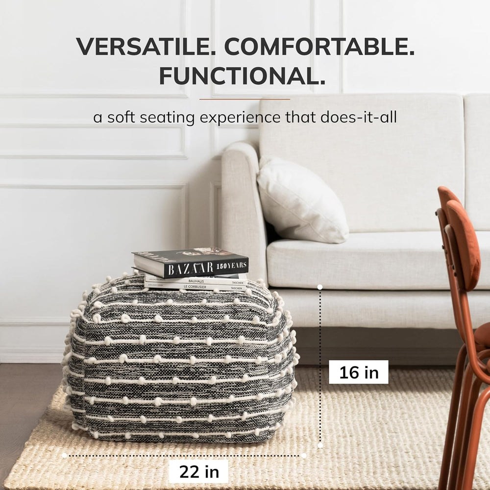 Anji Mountain Pouf Ottoman Foot Rest, Handmade Ottoman Pouf, Comfortable Foot...