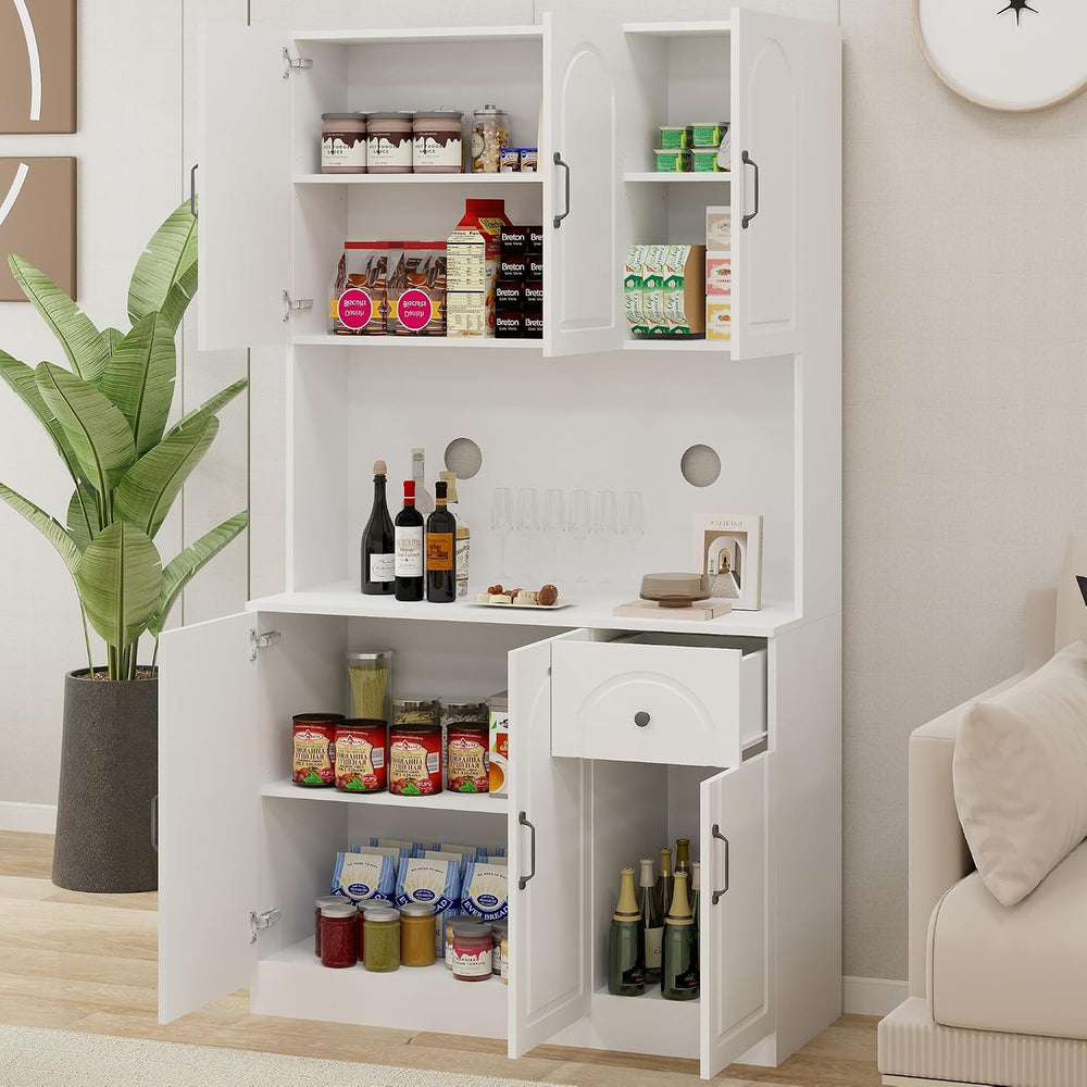 71" Pantry Cabinet,Freestanding Tall Cupboard Storage Cabinet with a Dra...