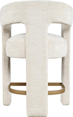 Jofran Upholstered Counter Stool with Arms – Versatile Barstools – Stylish Seating for Kitchen Dining Room or Home Bar, Natural, Single Stool