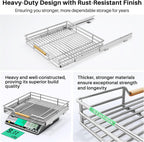 Pull out Cabinet Organizer, 21"W X 21"D, Heavy Duty Smooth Sliding Under Cabinet Shelves for Pots and Pans, Full-Extension Roll out Drawers, Slide out Organization for Home Kitchen Pantry