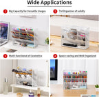 Marbrasse Mesh Desk Organizer, Multi-Functional Pen Holder, Pen Organizer for desk, Desktop Stationary Organizer, Storage Rack for School Home Office Art Supplies (White - Mesh Pen Holder)