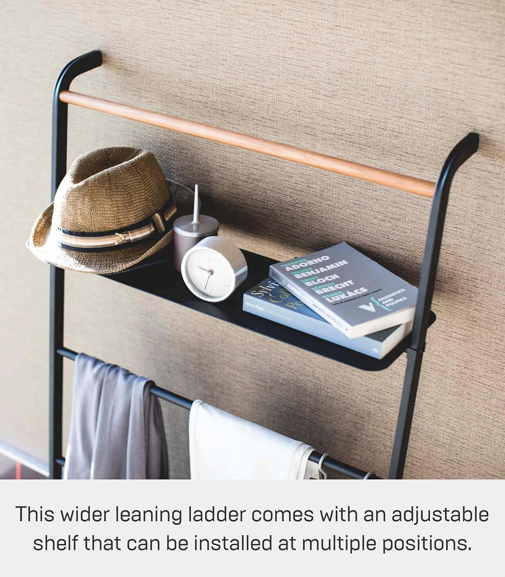 Yamazaki Home Leaning Ladder with Shelf, Space Saving