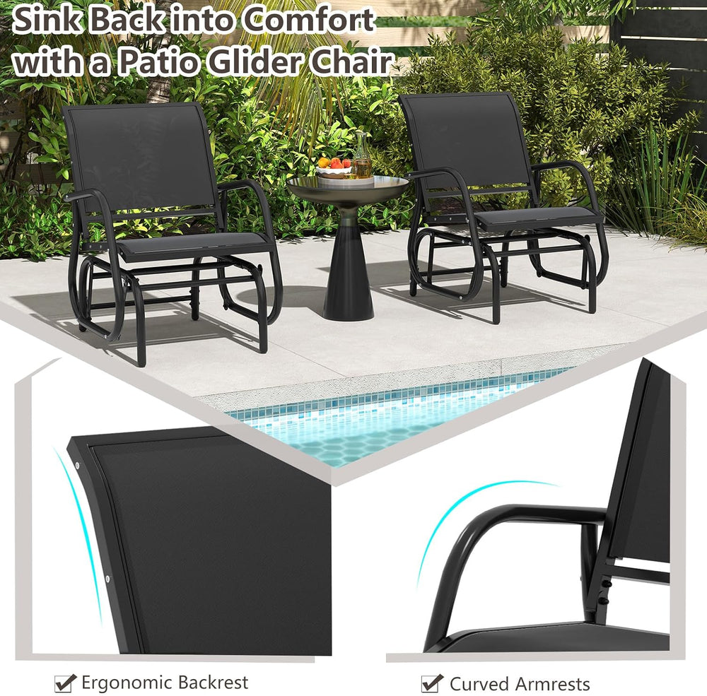 Tangkula Swing Glider Chair, Ergonomic Rocking Chair with Comfortable Fabric,...