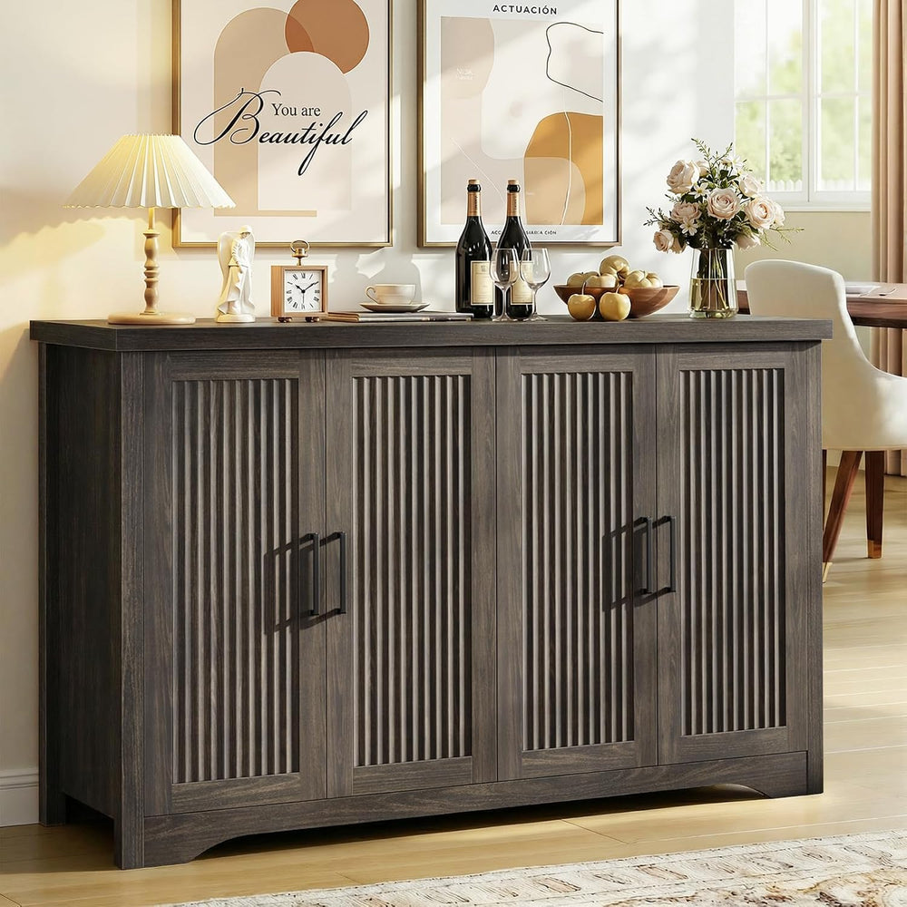 Memobarco Fluted Sideboard Buffet Cabinet with Storage 55.59",Gray